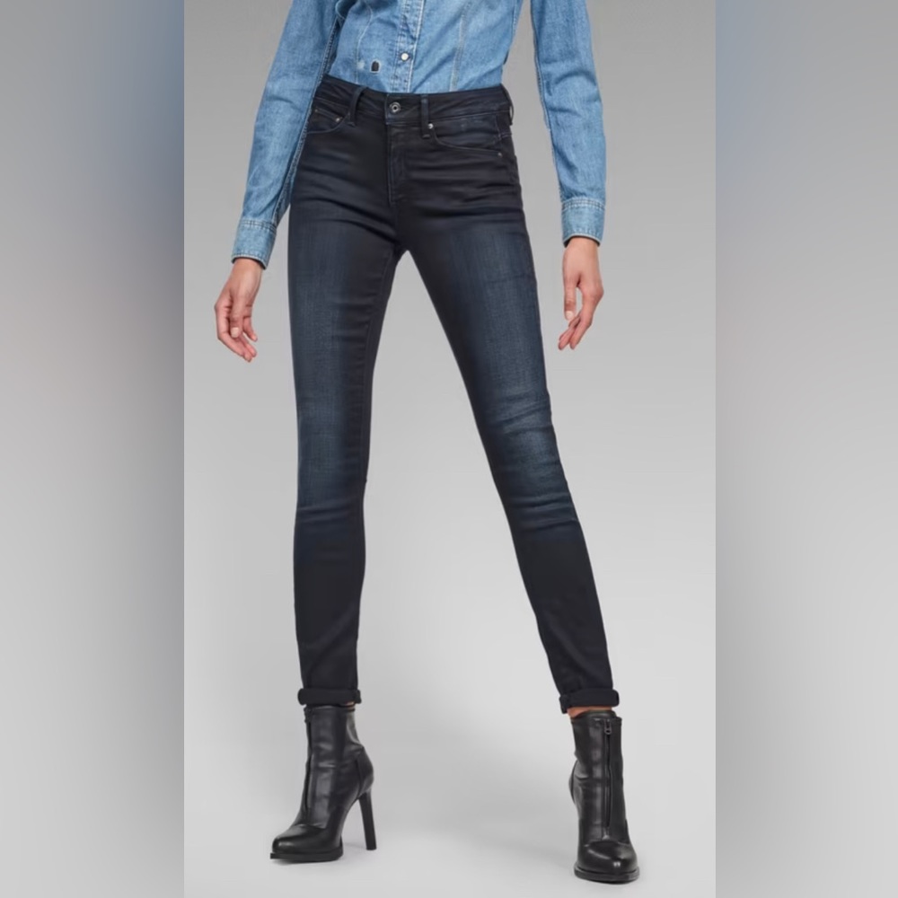 G-Star Raw 3301 HIGH WAIST SKINNY JEANS Size 0 NWT - Picture 3 of 15